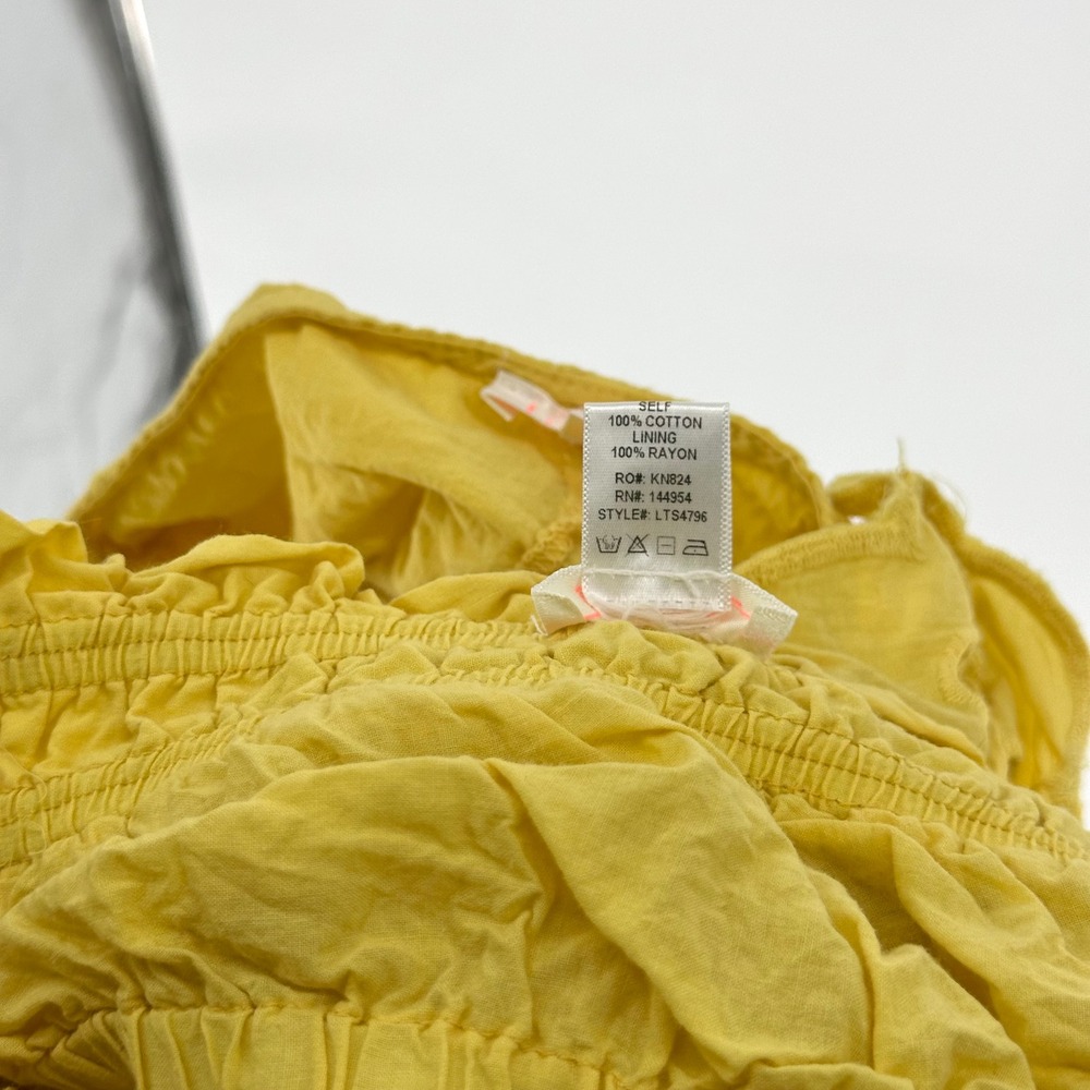 Luxxel Yellow Eyelet Matching 2 Pc Set Strapless Top Maxi Long Skirt Summer S/M - Picture 6 of 6